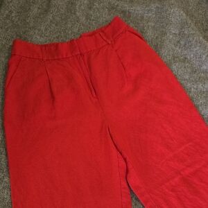 LOFT Bold Red Linen Pants